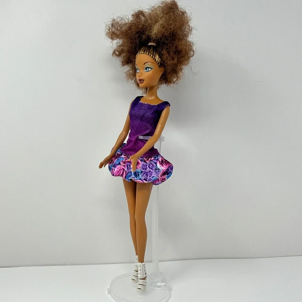 Barbie My Scene Madison‎ Doll 12 Inch Purple Floral Dress White Heels 1999